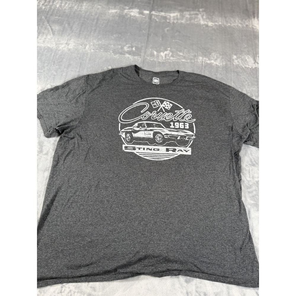 GM Official Licensed 1963 Corvette Sting Ray T-Shirt Men's Gray XXL Classic Car